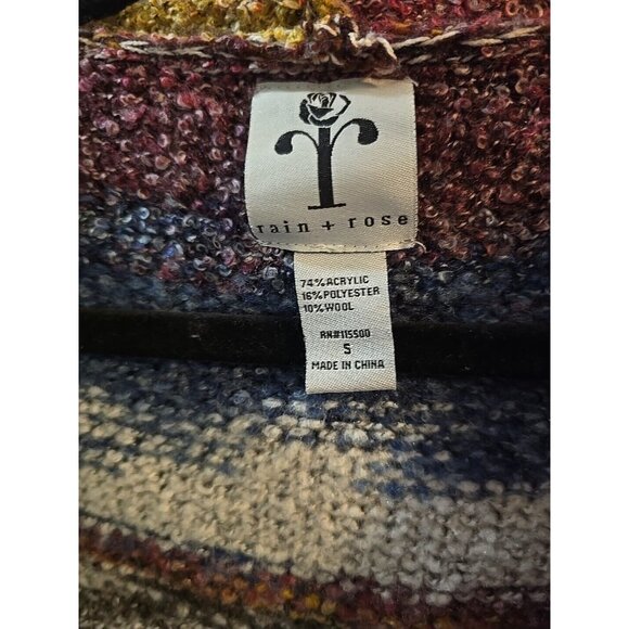 Rain + Rose Sleeveless Hooded Long Boho Cardigan Sweater. Wool Blend. Size Small - Picture 9 of 12